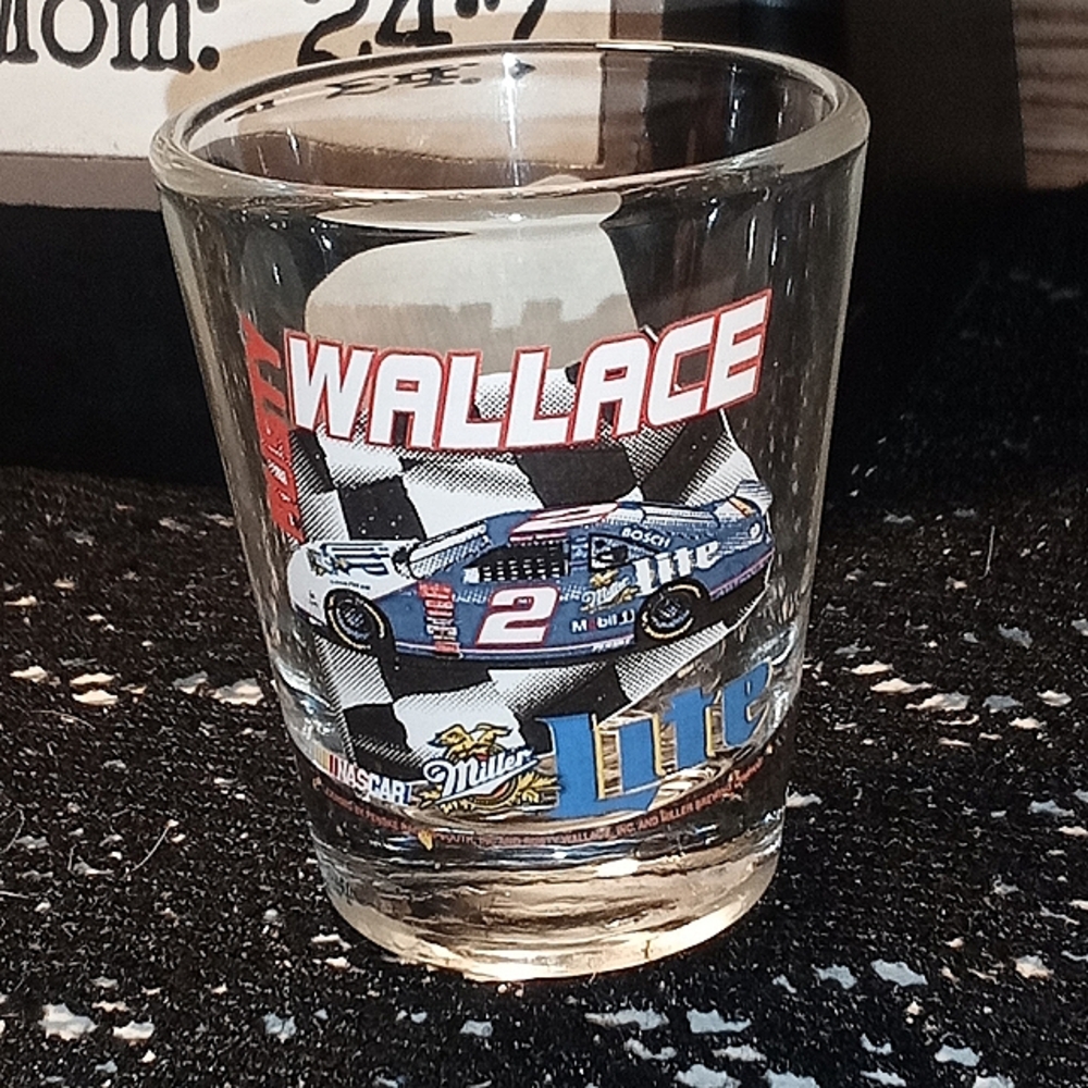 Collectable Miller Lite NASCAR (Wallace) Shot Glass
